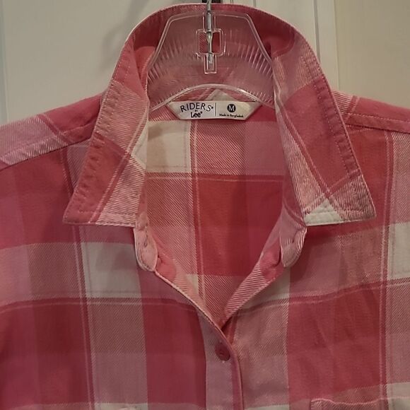 Riders by Lee Pink and White Flannel Button Down Shirt - Picture 2 of 6